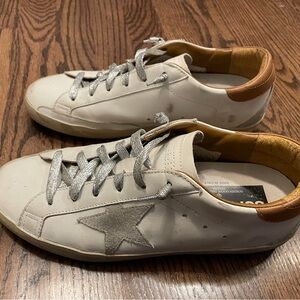 Golden Goose Superstar Low Top Sneaker White/sand/tan excellent condition